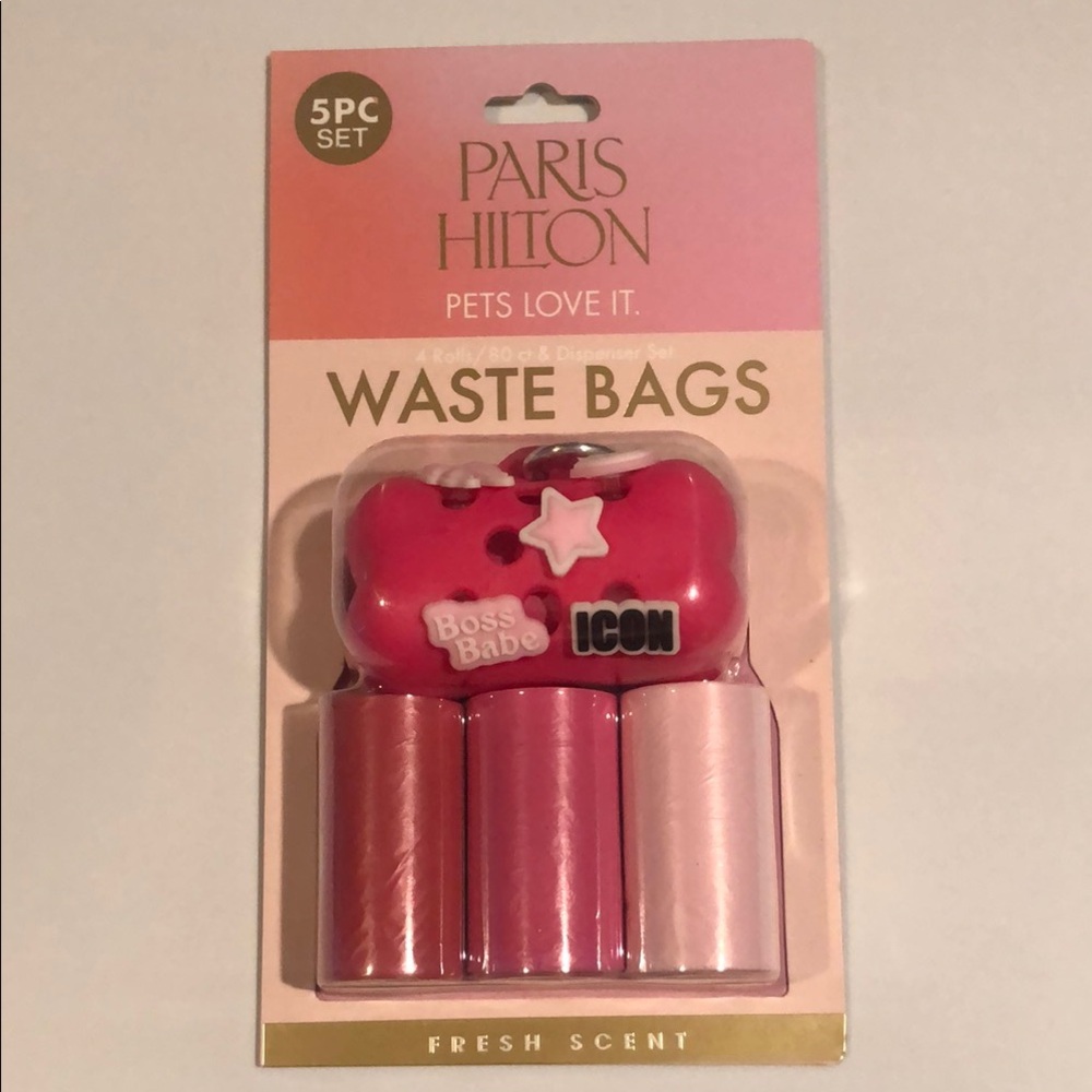 Paris Hilton nwt Pink Waste Bags Set pets love it dog